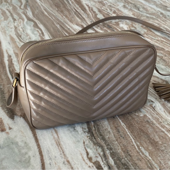 Saint Laurent Lou Medium YSL Camera Bag in Taupe - Picture 7 of 13